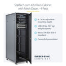 StarTech.com RK4236BKB rack cabinet 42U Freestanding rack Black