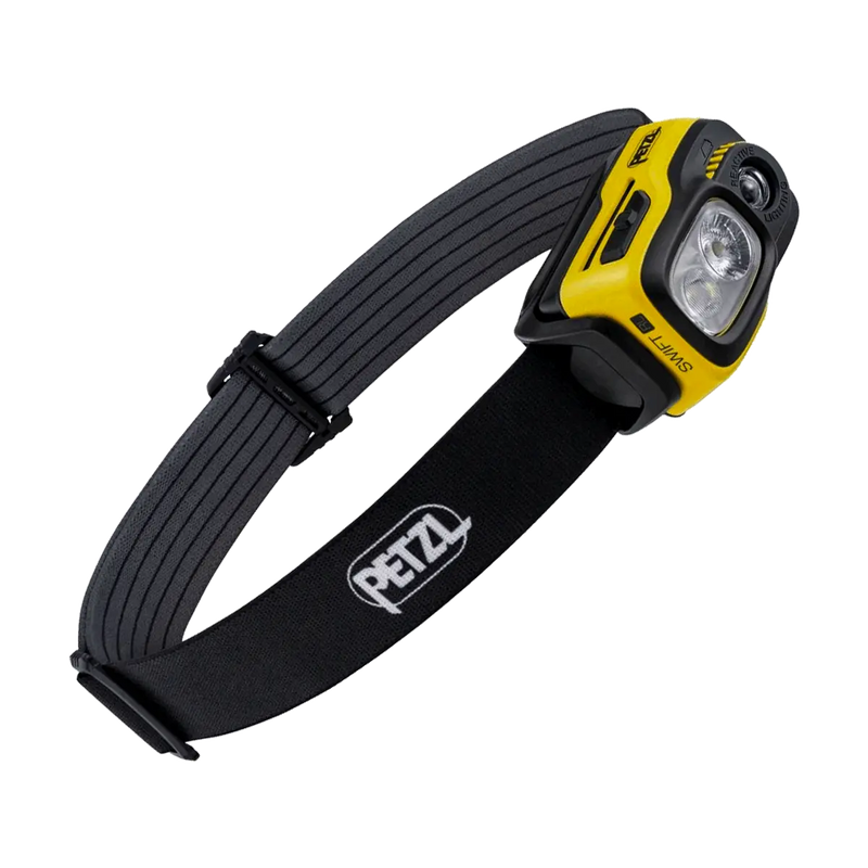 Petzl Swift RL - Head Flashlight, 1100 LUMENS, Recharge, Black and Yellow