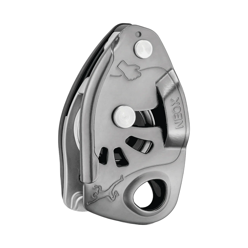 Petzl NEOX Belay Device Optimized for Lead Climbing Light Gray