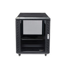 StarTech.com RK1236BKF rack cabinet 12U Freestanding rack Black