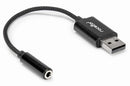 Rocstor Y10A346-B1 audio cable 8.27" (0.21 m) 3.5mm USB Type-A Black
