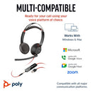 Poly Blackwire 5220 Stereo USB-C Headset +3.5mm Plug +USB-C/A Adapter