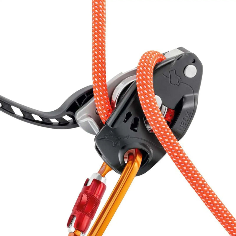 Petzl NEOX Belay Device Black with Cam Assisted Blocking