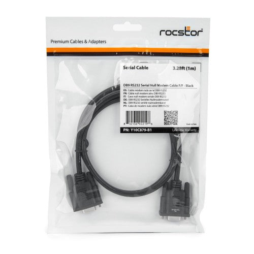 Rocstor Y10C879-B1 serial cable Black 39.4" (1 m) DB-9