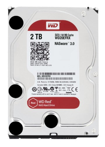 Western Digital Red internal hard drive 2 TB 5400 RPM 64 MB 3.5" Serial ATA III