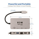 Tripp Lite U442-DOCK6-GY laptop dock/port replicator Wired USB 3.2 Gen 1 (3.1 Gen 1) Type-C Gray