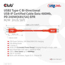 CLUB3D CAC-1573 USB cable USB 2.0 78.7" (2 m) USB C Red