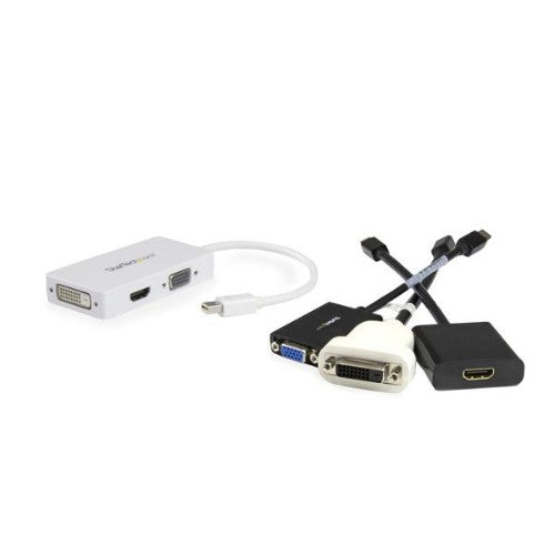 StarTech.com MDP2VGDVHDW video cable adapter 5.91" (0.15 m) Mini DisplayPort DVI-D + VGA (D-Sub) + HDMI White