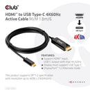 CLUB3D CAC-1334 video cable adapter 70.9" (1.8 m) HDMI Type A (Standard) USB Type-C Black