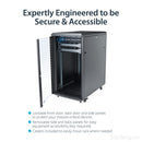 StarTech.com RK2236BKF rack cabinet 22U Freestanding rack Black