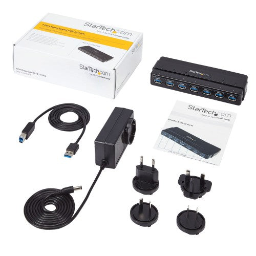 StarTech.com ST7300USB3B interface hub USB 3.2 Gen 1 (3.1 Gen 1) Type-B 5000 Mbit/s Black