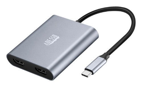 Adesso AUH-5020 video cable adapter 5.91" (0.15 m) USB Type-C 2 x HDMI Aluminum