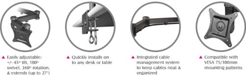 Siig CE-MT0R12-S3 monitor mount / stand 27" Black Desk