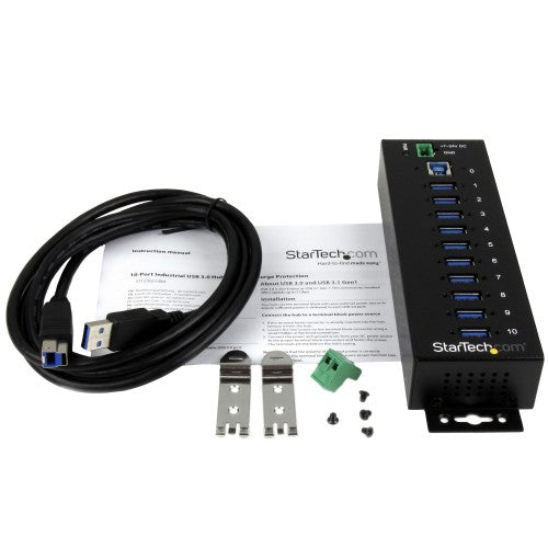 StarTech.com ST1030USBM interface hub USB 3.2 Gen 1 (3.1 Gen 1) Type-B 5000 Mbit/s Black