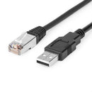 Rocstor Y10C851-B1 serial cable Black 119.7" (3.04 m) USB Type-A RJ-45