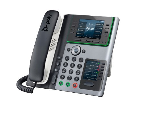 POLY Edge E400 IP Phone and PoE-enabled with Power Supply