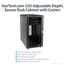 StarTech.com RK2236BKF rack cabinet 22U Freestanding rack Black