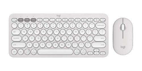 Logitech Pebble 2 Combo keyboard Mouse included Universal RF Wireless + Bluetooth QWERTY English White