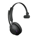 Jabra Evolve2 65 Headset Wireless Head-band Office/Call center USB Type-A Bluetooth Charging stand Black