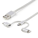 StarTech.com LTCUB1MGR USB cable USB 2.0 39.4" (1 m) USB A Micro-USB B Silver