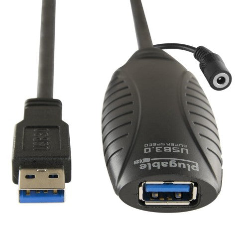 Plugable Technologies USB3-10M-D USB cable 393.7" (10 m) USB 3.2 Gen 1 (3.1 Gen 1) USB A Black