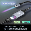 Adesso AUH-5010 video cable adapter 5" (0.127 m) USB Type-C HDMI Aluminum
