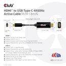 CLUB3D CAC-1334 video cable adapter 70.9" (1.8 m) HDMI Type A (Standard) USB Type-C Black
