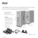 CLUB3D CSV-1568 laptop dock/port replicator Docking USB 3.2 Gen 2 (3.1 Gen 2) Type-C Metallic