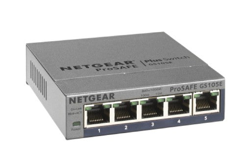 NETGEAR GS105E Managed L2/L3 Gigabit Ethernet (10/100/1000) Gray