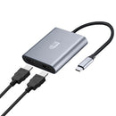 Adesso AUH-5020 video cable adapter 5.91" (0.15 m) USB Type-C 2 x HDMI Aluminum