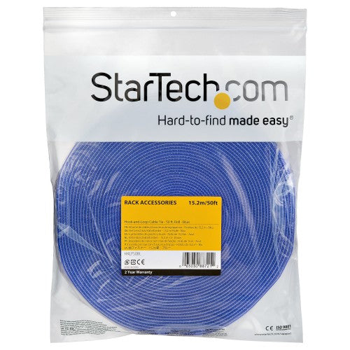 StarTech.com HKLP50BL cable tie Hook & loop cable tie Nylon Blue 1 pc(s)