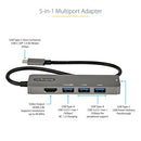 StarTech.com DKT30CHPD3 laptop dock/port replicator USB 3.2 Gen 1 (3.1 Gen 1) Type-C Black, Gray