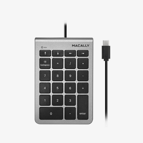 Macally UCNUMKEY22SG numeric keypad Laptop/PC USB Black, Gray