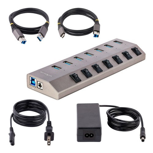 StarTech.com 5G7AIBS-USB-HUB-NA interface hub USB 3.2 Gen 1 (3.1 Gen 1) Type-B 5000 Mbit/s Gray