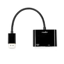 Rocstor Y10A295-B1 video cable adapter DisplayPort HDMI + VGA (D-Sub) Black