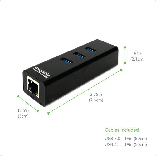 Plugable Technologies USB 3.0 Wired USB 3.2 Gen 1 (3.1 Gen 1) Type-B Black