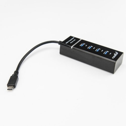 Rocstor Y10A228-B1 interface hub USB 3.2 Gen 1 (3.1 Gen 1) Type-C Black