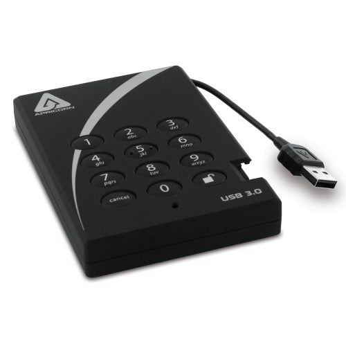 Apricorn Aegis Padlock external hard drive 2 TB 5400 RPM USB Type-A 3.2 Gen 1 (3.1 Gen 1) Black