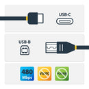 StarTech.com USB2CB3M USB cable USB 2.0 118.1" (3 m) USB C USB B Black