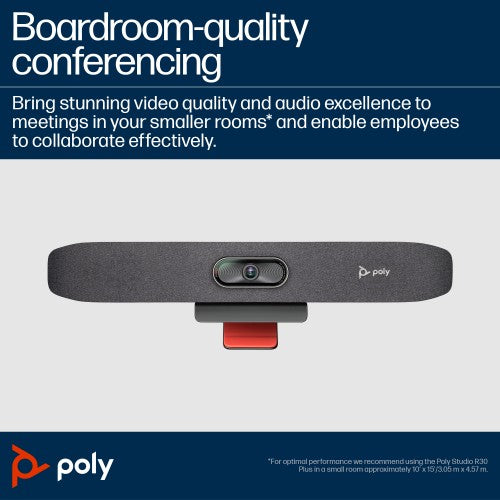 POLY Studio R30 USB Video Bar and BT Remote with HP USB-C Dock G5 (ABA)