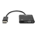 Rocstor Y10A295-B1 video cable adapter DisplayPort HDMI + VGA (D-Sub) Black