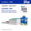 Brother LC501XL3PKS ink cartridge 3 pc(s) Original High (XL) Yield Cyan, Magenta, Yellow