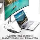 Siig JU-DV0112-S3 video cable adapter 7.87" (0.2 m) USB Type-A DVI-I + VGA (D-Sub) Black