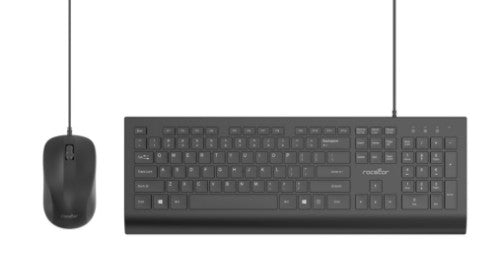 Rocstor Y10P024-B1 keyboard Mouse included Home/Office USB QWERTY US English Black