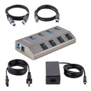 StarTech.com 5G4AIBS-USB-HUB-NA interface hub USB 3.2 Gen 1 (3.1 Gen 1) Type-B 5000 Mbit/s Gray