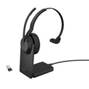Jabra Evolve2 55 Headset Wired & Wireless Head-band Office/Call center Bluetooth Charging stand Black