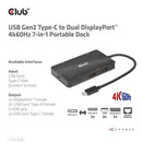 CLUB3D CSV-1598 laptop dock/port replicator USB 3.2 Gen 2 (3.1 Gen 2) Type-C Black