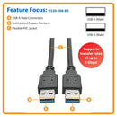 Tripp Lite U320-006-BK USB cable USB 3.2 Gen 1 (3.1 Gen 1) 70.9" (1.8 m) USB A Black