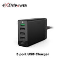 4XEM 4XPOWER5USB mobile device charger Black Indoor