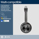 Poly Voyager Focus 2 Microsoft Teams Certified USB-C-C Headset +USB-C/A Adapter +Charging Stand